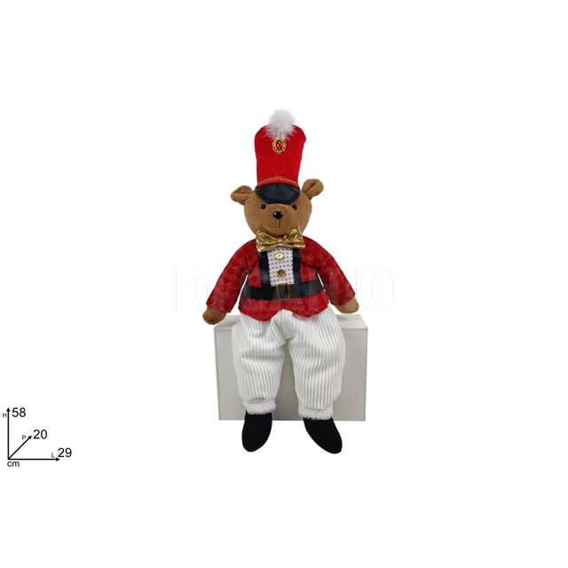 Orso soldato seduto 58 cm. con giacca rossa - Principale