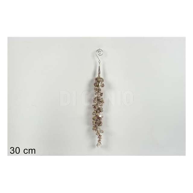 Appendino bacche glitter con diamanti champagne rosa antico - Principale
