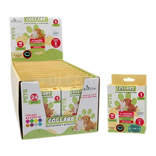 Collare alla citronella fluorescente per animali cm.62 colori assortiti - Principale
