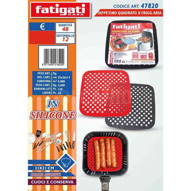 Tappetino silicone quadrato x friggitrice - Principale