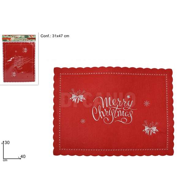 Tovaglietta feltro 40x30merry christmas - Principale