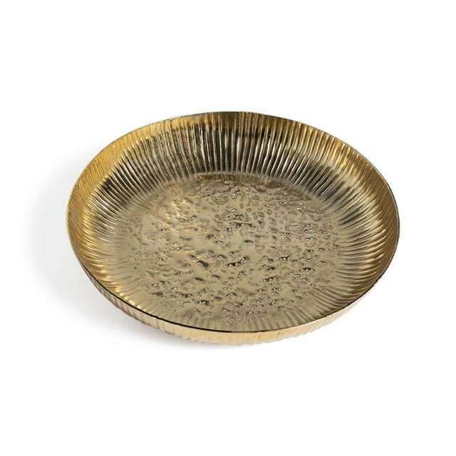 Vassoio centrotavola oro in alluminio d.32xh.3.5 cm - Principale