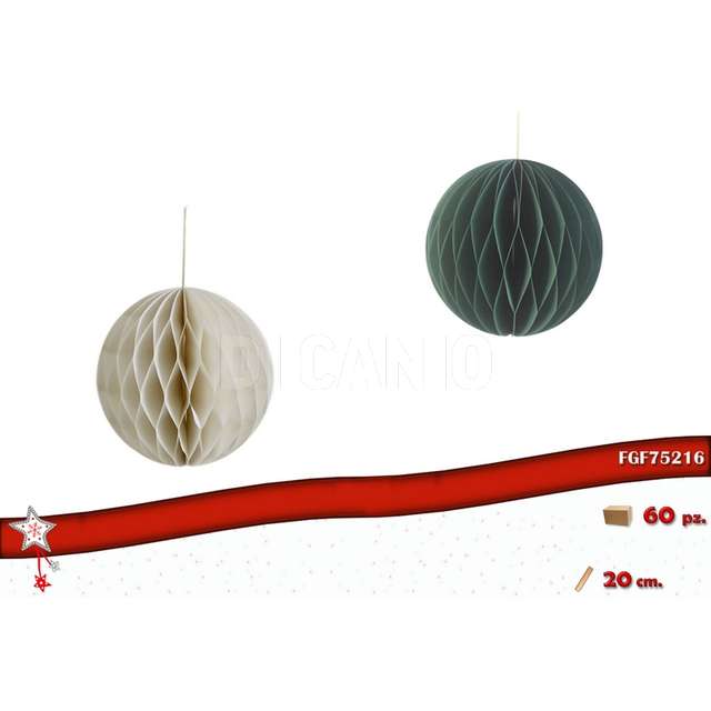 Decorazioni carta mod. sfera col. ass cm 20 - Principale