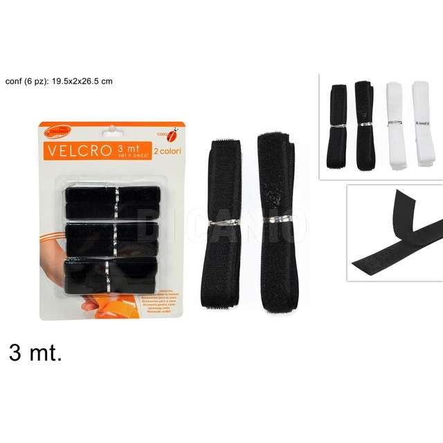 Velcro 3mt set 6pz 2col - Principale