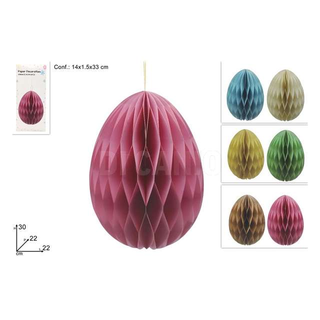 Festone uova in carta cm.30 6 colori - Principale