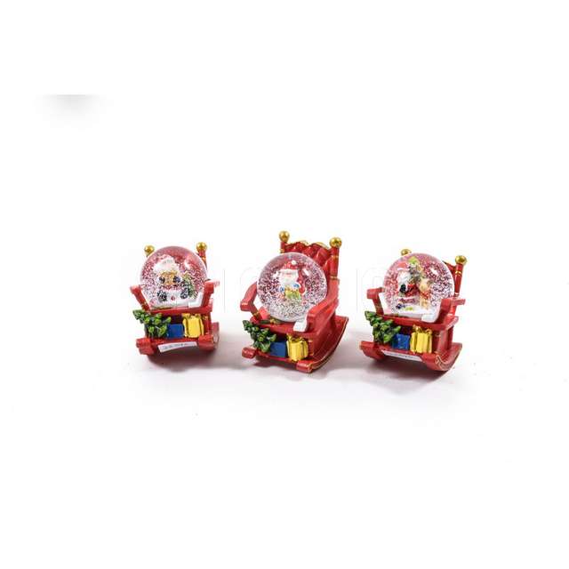 Poltrona palla di neve in resina 6x6.5xh8cm assortita espositore regalo - Principale