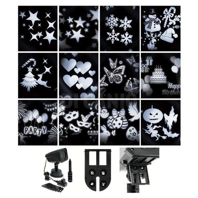 Proiettore garden oscar 12 soggetti intercambiabili 4x3w led bianco rotazio - Principale