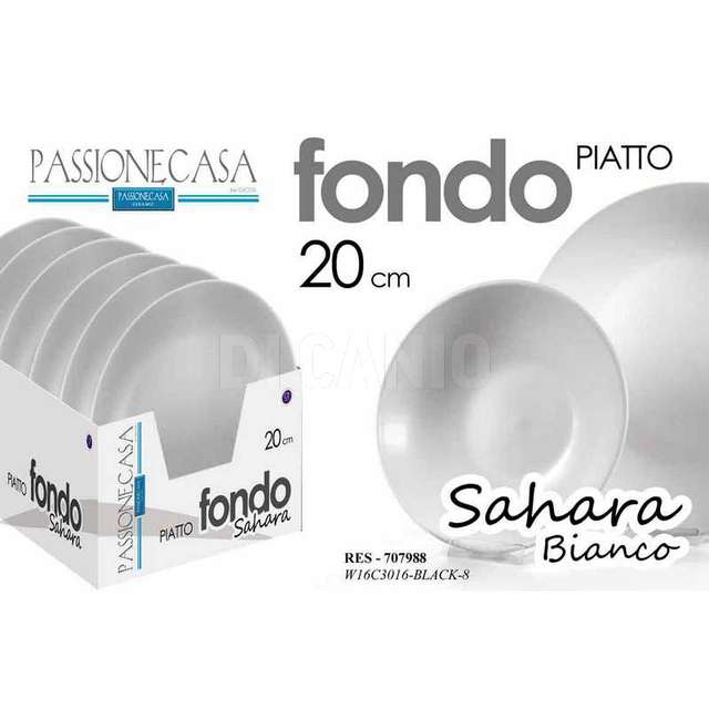 Piatto fondo porcellana cm.20 bianco - Principale