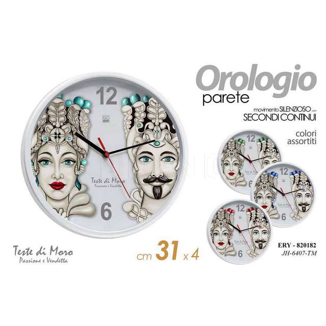 Orologio teste di moro cm.33 - Principale