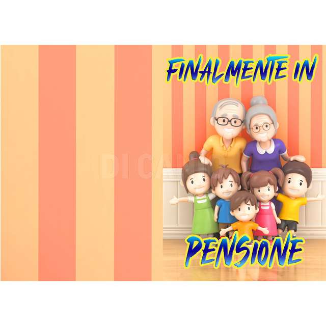 Bigliettino augurale colorcard disegno n.77 pensione - Principale