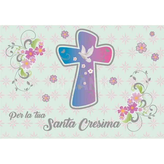 Bigliettino augurale laminato santa cresima - Principale