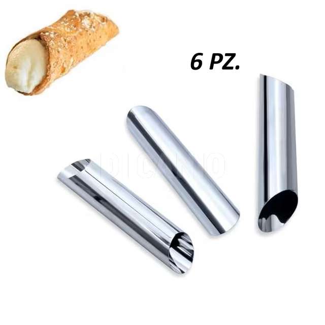 Formina cannolo sgusciato in latta 6 pezzi - Principale