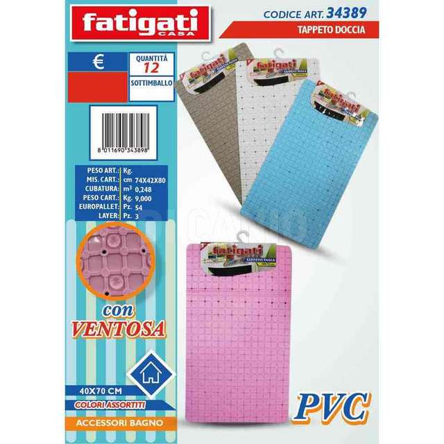 Tappeto bagno in pvc.40x70cm.colora - Principale