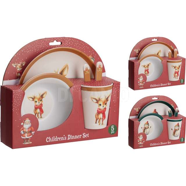Set 5pz melamina natale 3ass - Principale