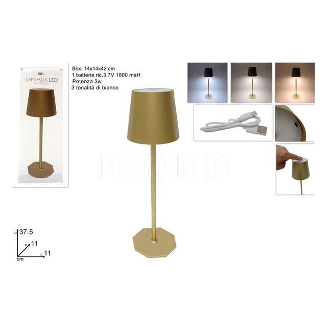 Lampada da tavolo led ricaricabile touch oro - Principale