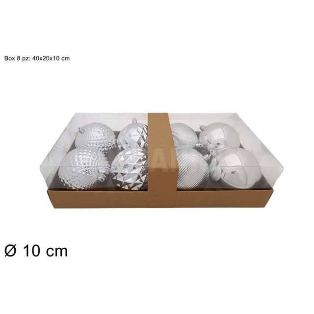 Palle 8 pz. 10 cm. silver - Principale