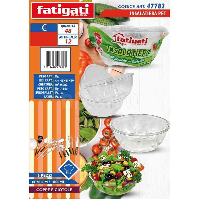 Insalatiera diam.20cm 1800ml 6pz pe - Principale