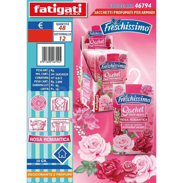 Sacchetti profumati rosa rom. x armadi20 gr - Principale