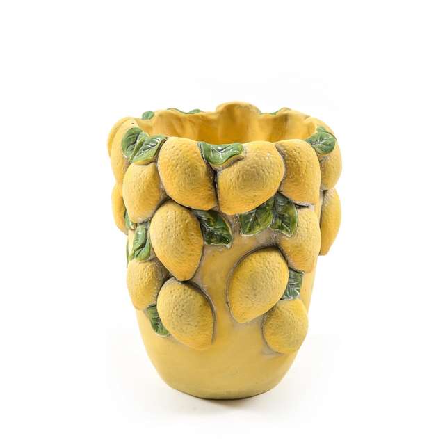Vaso limoni in cemento cm.20x20.x23 - Principale
