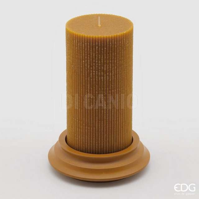 Candela dorica c/piatto h20 d10 amber edg - Principale