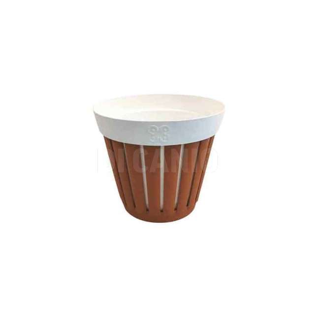 Vaso linea kreta diam.30 terracotta-bianco - Principale