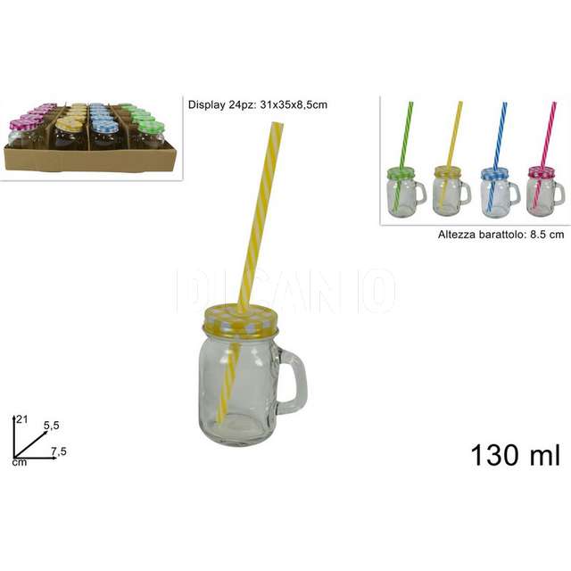 Barattolo vetro c_cannuccia 130 ml 4 ass due esse - Principale