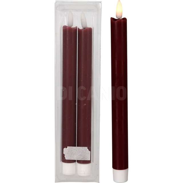 Set 2 candele led stelo 23cm rosso - Principale