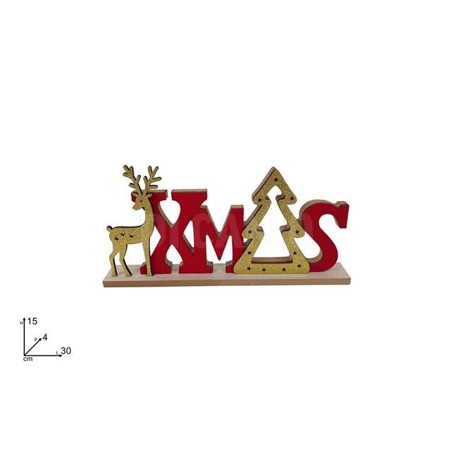 Decorazione scritta in lengo xmas rosso oro - Principale