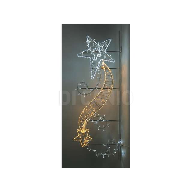 Decoro stelle tubo luminoso e led string b.caldo/freddo cm-70x200 es - Principale