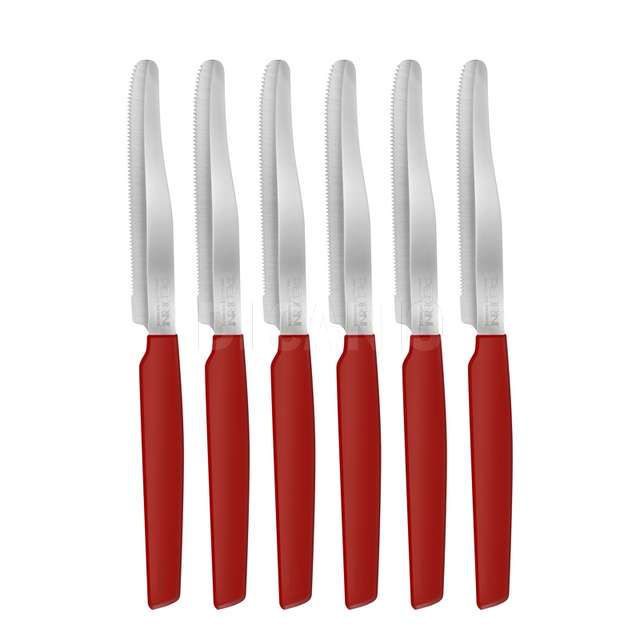 Coltelli da tavola rossi, set 6pz blister pedrini - Principale