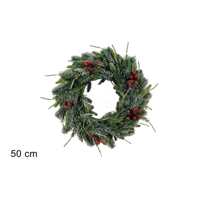 Dietroporta 50 cm in pvc cbacche e pigne innevato - Principale