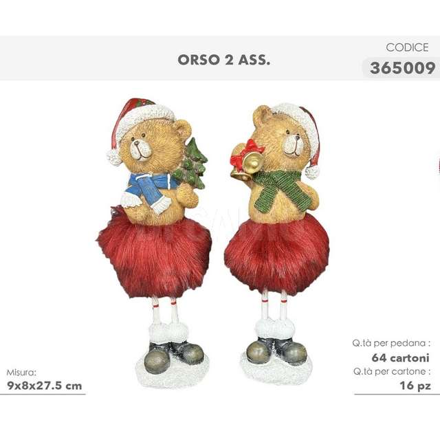 Orso 2 ass.9x8x27.5cm - Principale