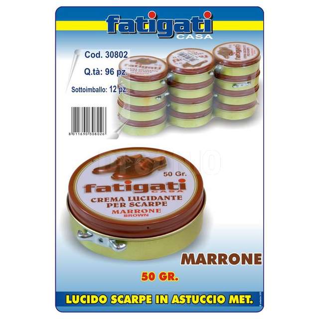 Lucido scarpe in astuccio met.50gr. marrone - Principale
