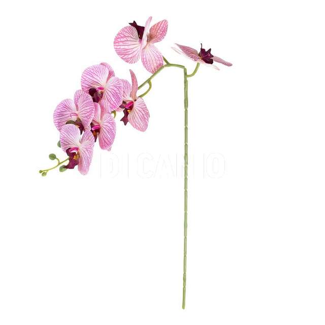 Orchidea 7 fiori fucsia in eva plastica e metallo h.96 cm - Principale