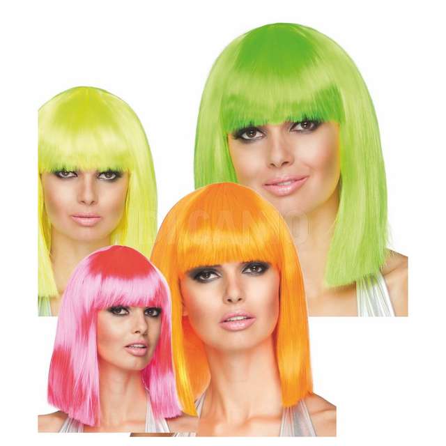 Parrucca neon dance col.ass. fiori 72229 - Principale