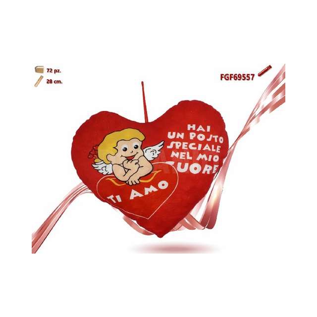 Cuore peluche con disegno cm.28 - Principale