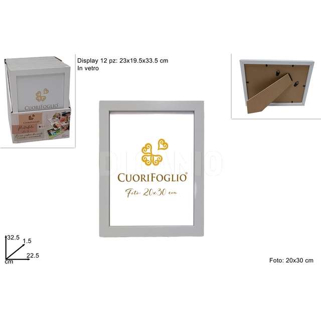 Cornice legno per foto 20x30 bianco - Principale