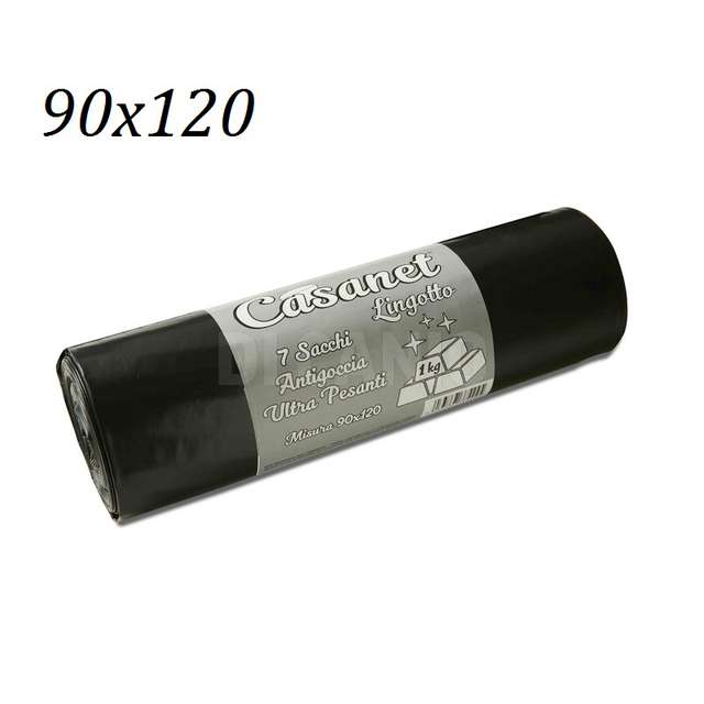 Sacco antigoccia ultranero cm. 90x120 linea lingotto 1kg. rotolo da 10 pz. casan - Principale