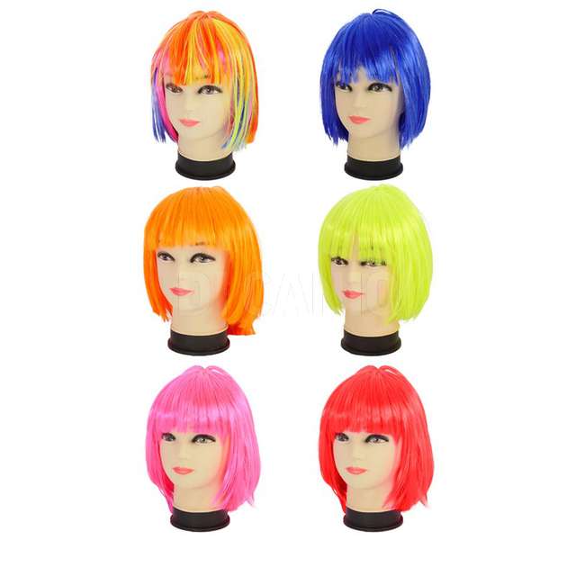 Parrucca caschetto 6 colori assortiti - Principale