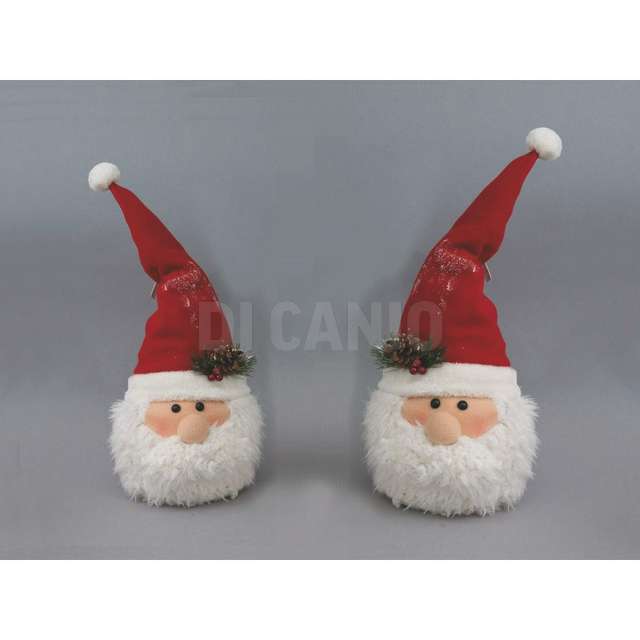 Testa babbo panno cm.19x20x42 cappello rosso con pick - Principale