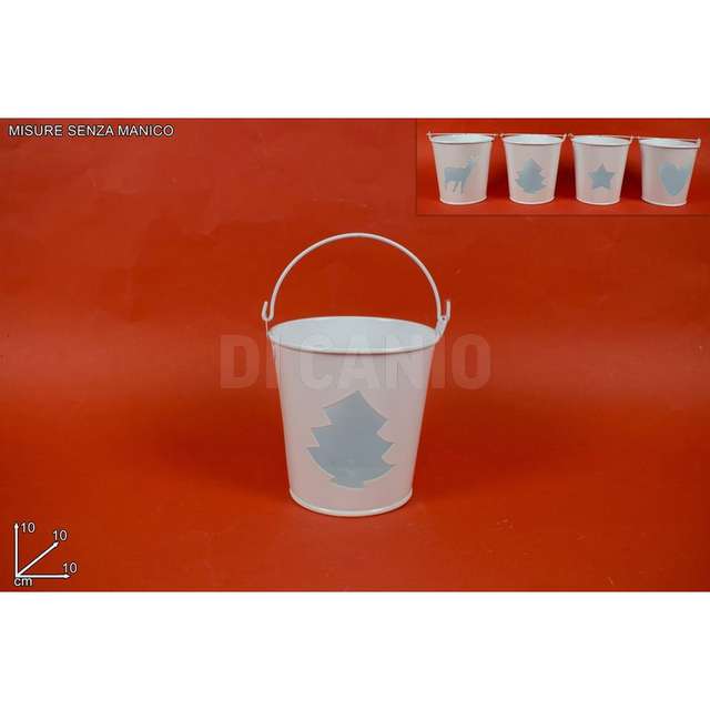 Secchio latta 10cm bianco 4ass d.e. - Principale
