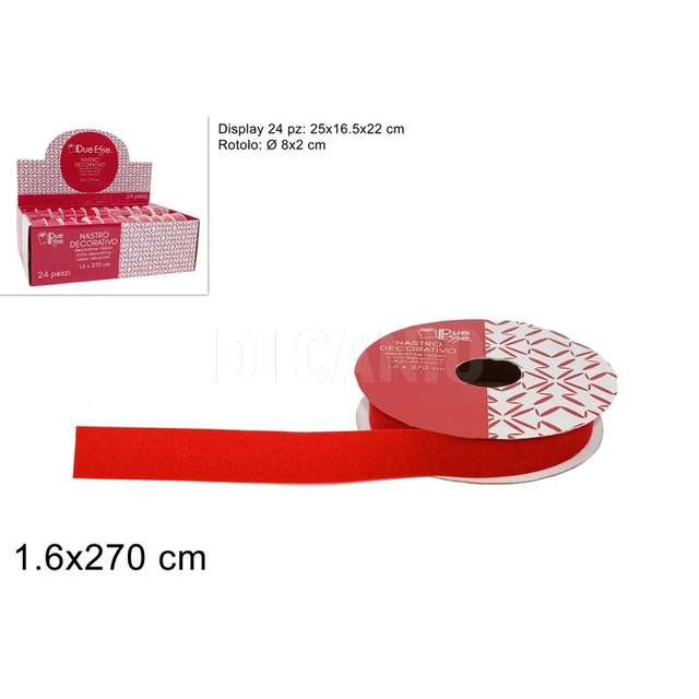 Nastro velluto rosso 1,6x270cm. - Principale