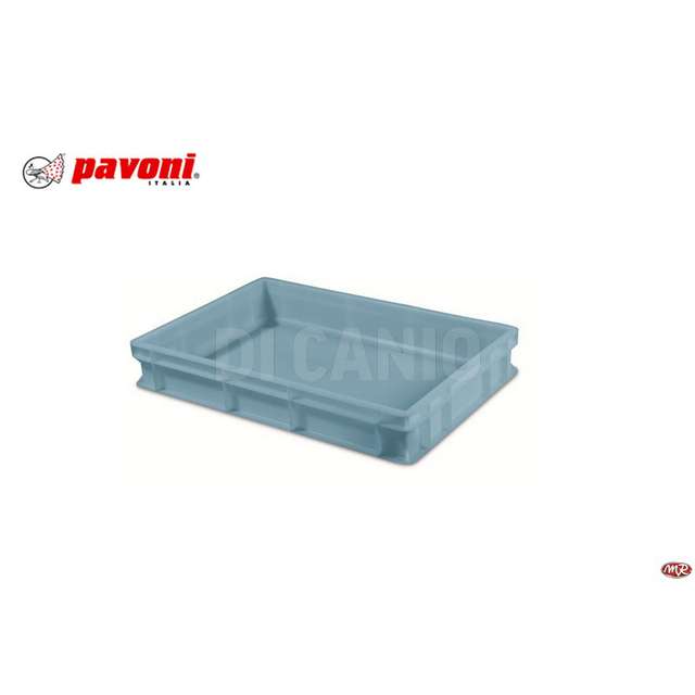 Contenitore europa pes.std. 600x400x100fondo chiuso liscio azzurro pieno manigl - Principale