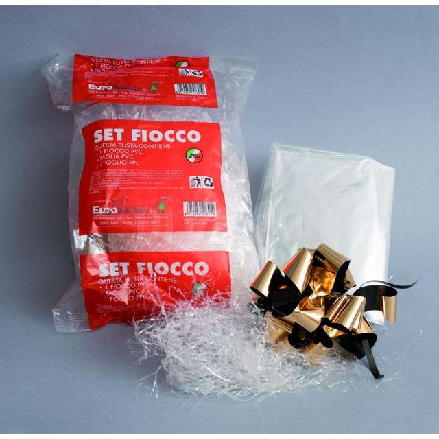 Paglia gr80 pvc+foglio ppl+fiocco cm.100x130 in busta x conf.cesto - Principale