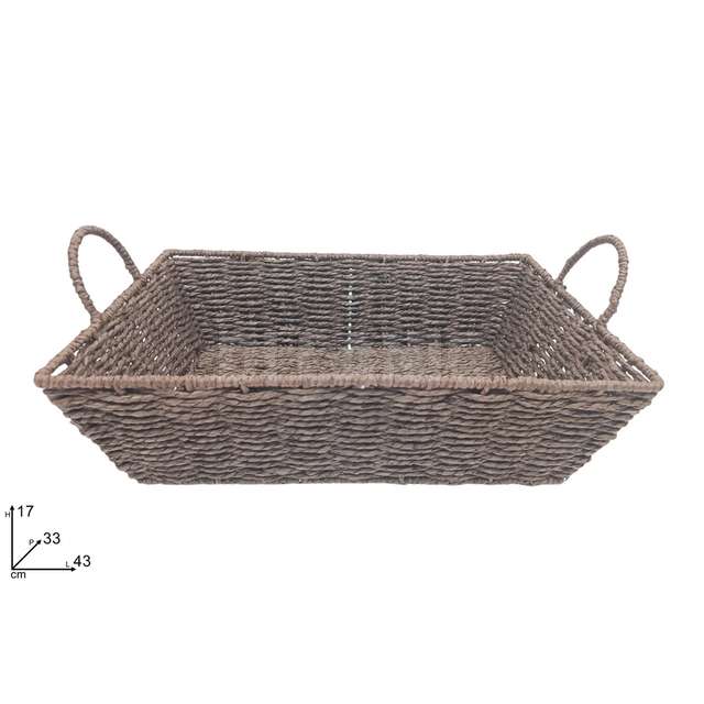 Cesta rettangolare 43x33 cm. marrone - Principale