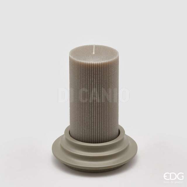 Candela dorica c/piatto h15 d8 grey edg - Principale