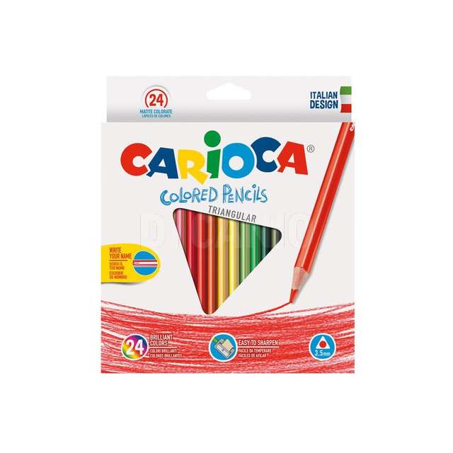 Scatola 24pz matite colorate tria carioca - Principale