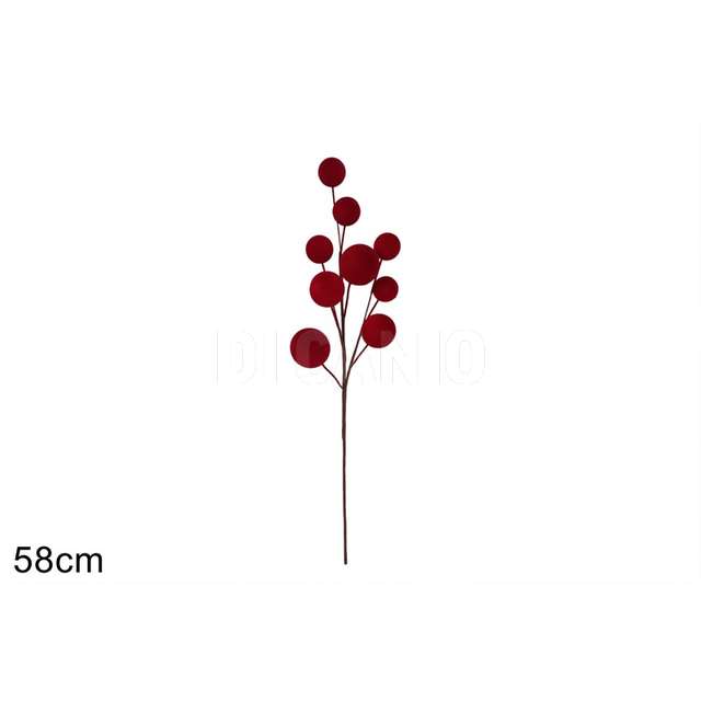 Stelo 9 palle 58 cm effetto velluto bordeaux - Principale