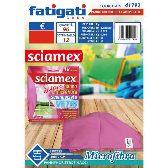 Panno microfibra camosciato rosa cm.30x30 - Principale