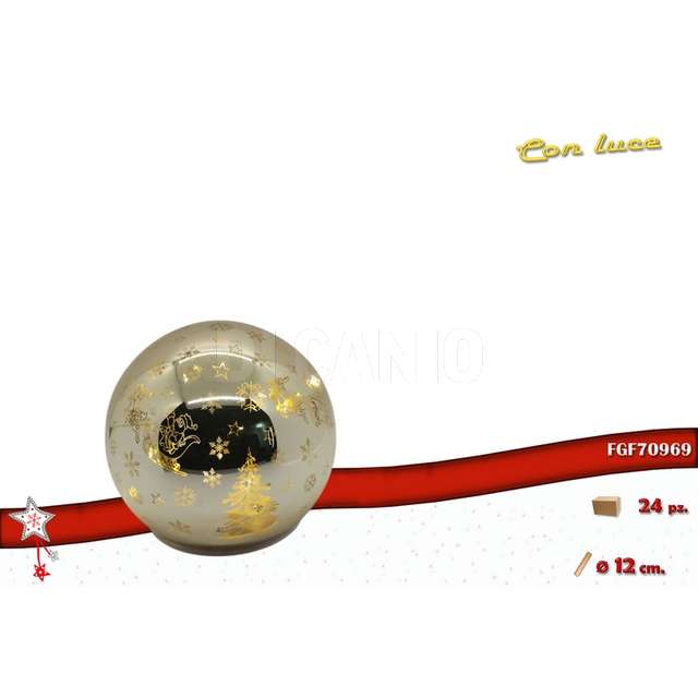 Lamapada vetro luminosa col. oro cm 12 - Principale
